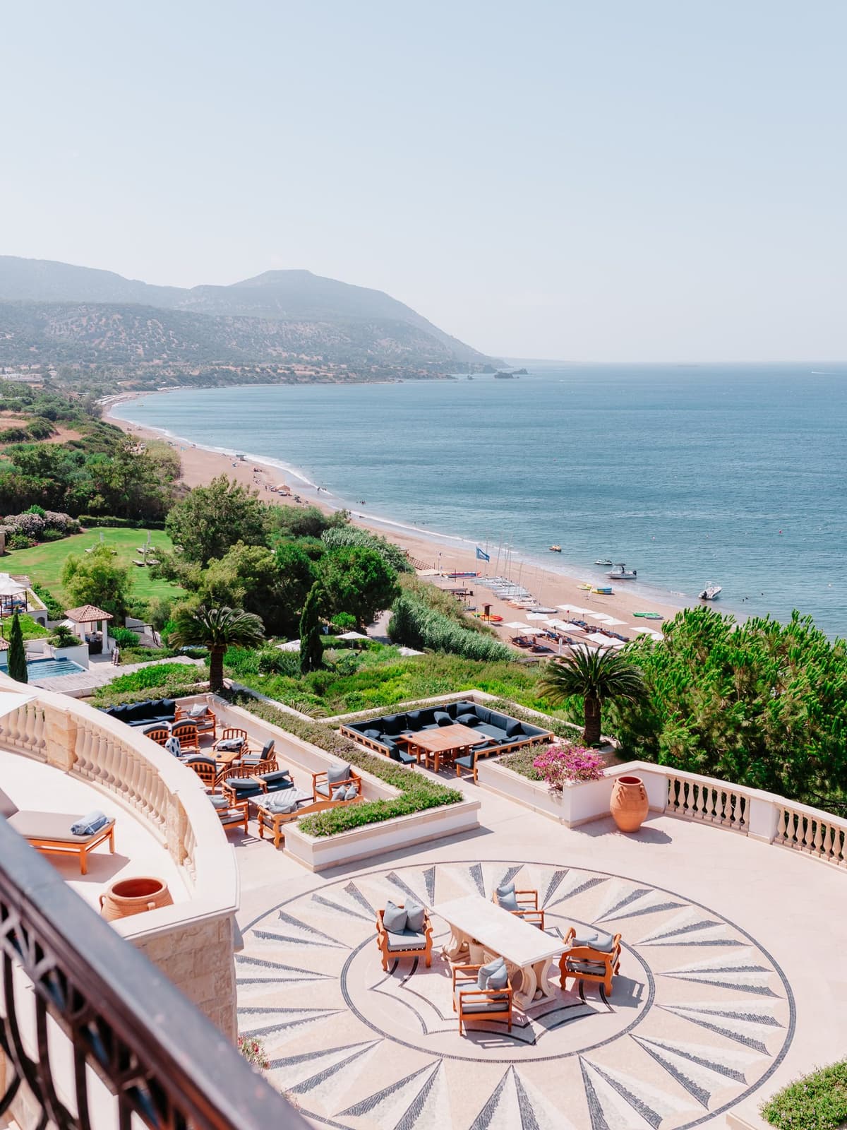 The view from Anassa over the bay and the coast