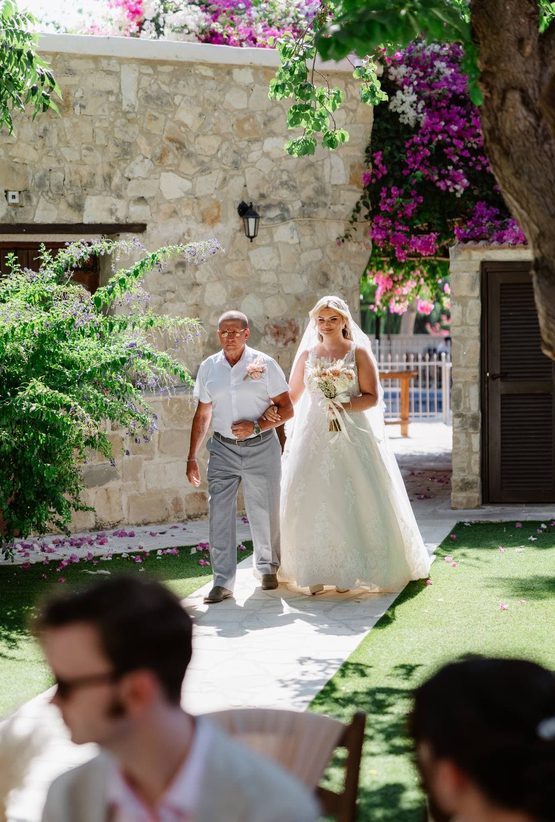 Rita & Andrej, the bride walking down the aisle