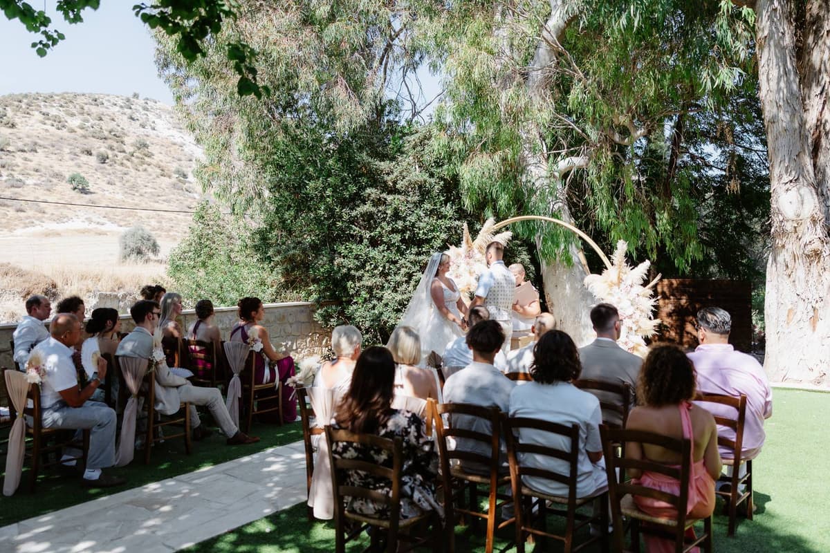 Rita & Andrej, the garden ceremony under the trees
