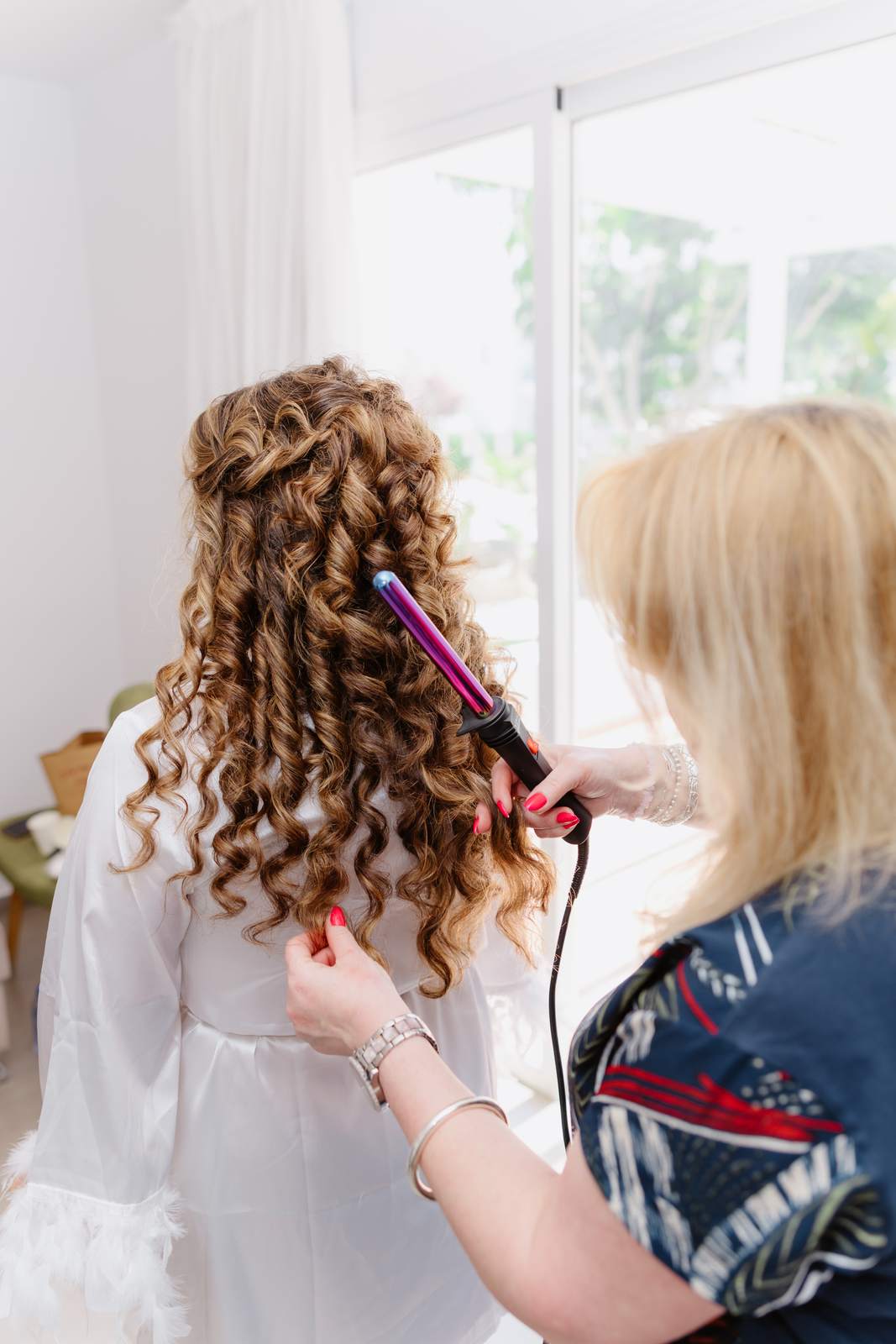 Sivan & Elon, the curls being set