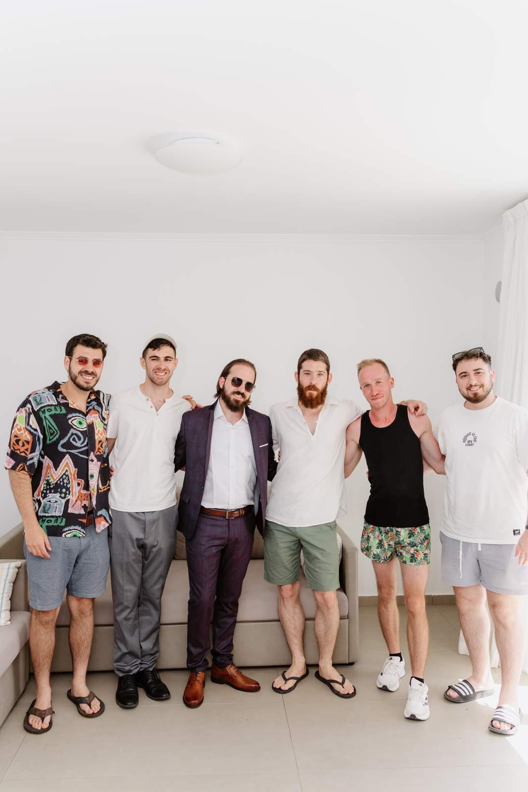 Sivan & Elon, the groom with his groomsmen